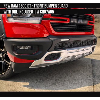 Air Design® - Satin Black and Silver Front Bumper Guard with DRL