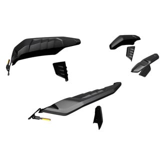 Air Design® - Racer Smooth Grain Satin Black Front and Rear High Top Fender Flare, Mud Flaps and DRL Set