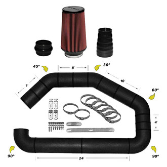 AIRAID® - U-Build-It High-Density Polyethylene Black Intake Master Kit with Red Filter