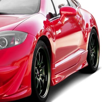 AIT Racing® - Black Out 3 Style Fiberglass Side Skirts (Unpainted)