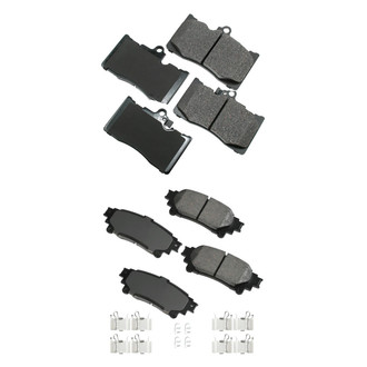 Akebono® - Pro-ACT™ Ultra-Premium Ceramic Front and Rear Disc Brake Pad Set