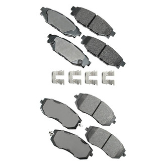 Akebono® - Pro-ACT™ Ultra-Premium Ceramic Front and Rear Disc Brake Pad Set