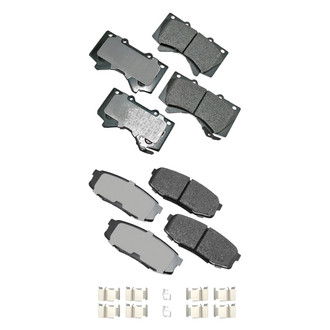 Akebono® - Pro-ACT™ Ultra-Premium Ceramic Front and Rear Disc Brake Pad Set