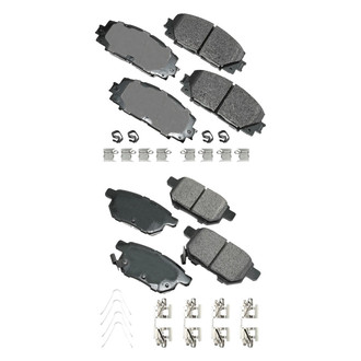 Akebono® - Pro-ACT™ Ultra-Premium Ceramic Front and Rear Disc Brake Pad Set