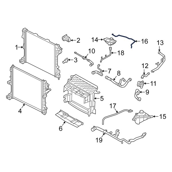 Alfa Romeo OE 68317164AA Engine Coolant Overflow Hose
