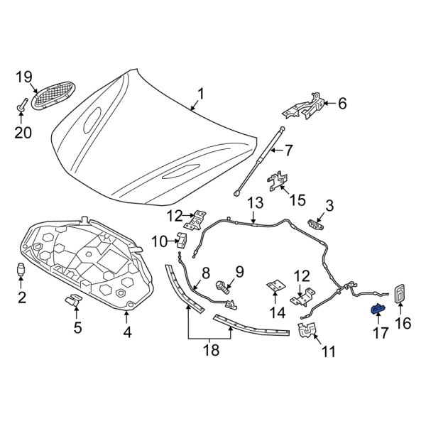 Hood Release Handle Bracket