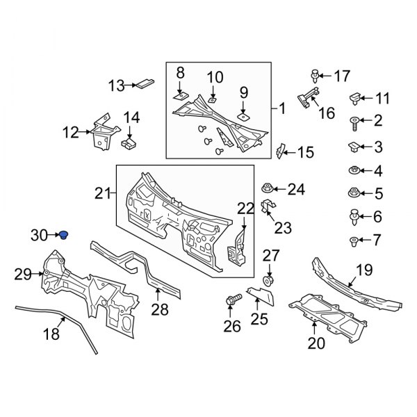 Dashboard Panel Insulator Clip