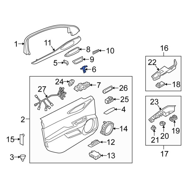 Door Interior Trim Panel Bracket