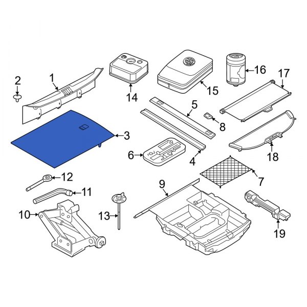 Alfa Romeo OE 7LA34U00AA Rear Spare Tire Compartment Cover