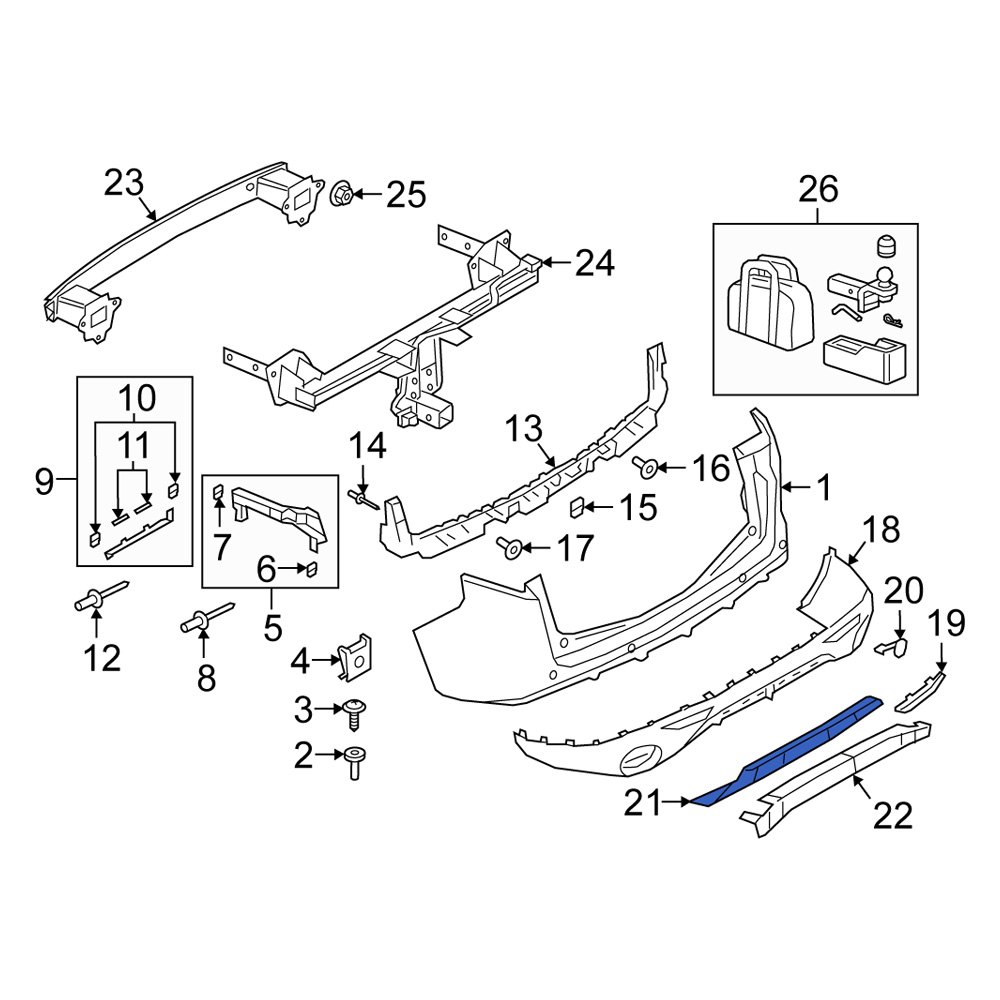 Alfa Romeo OE 6ZG54UDEAA - Rear Bumper Cover Spacer Panel