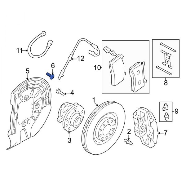 Brake Dust Shield Bolt