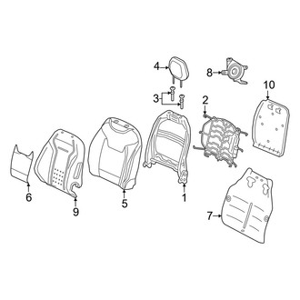 Alfa Romeo OE - Seats & Tracks - Passenger Seat Components (Seat Back), (Base / Tributo Italiano)