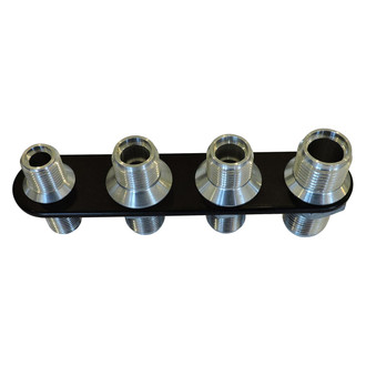 All American Billet® - Silverline Series Inline A/C and Heater Bulkhead 4 Fitting