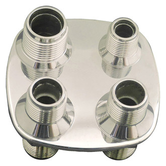 All American Billet® - Polished Square/Oval A/C and Heater Bulkhead Fitting