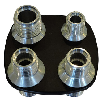 All American Billet® - Silverline Series Square/Oval A/C and Heater Bulkhead 4 Fitting