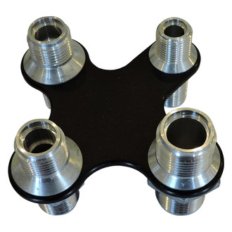 All American Billet® - Silverline Series Square Pointed A/C and Heater Bulkhead 4 Fitting