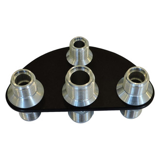 All American Billet® - Silverline Series Flat Oval A/C and Heater Bulkhead 4 Fitting