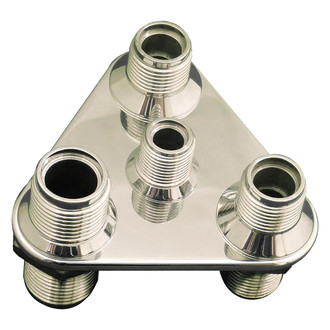 All American Billet® - Polished Triangle A/C and Heater Bulkhead Fitting
