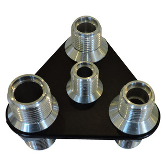 All American Billet® - Silverline Series Triangle A/C and Heater Bulkhead 4 Fitting