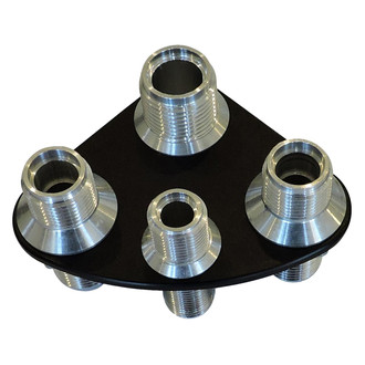 All American Billet® - Silverline Series Triangle Oval A/C and Heater Bulkhead 4 Fitting