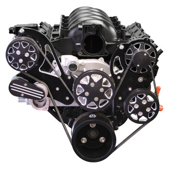 All American Billet® - Silverline™ Front Serpentine Belt Drive System with Remote Reservoir