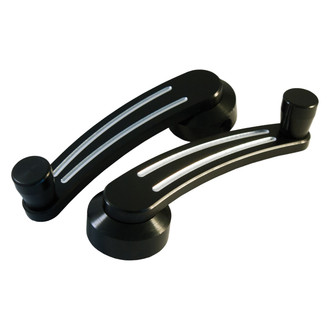 All American Billet® - Ball Milled Black with Grooves Window Cranks