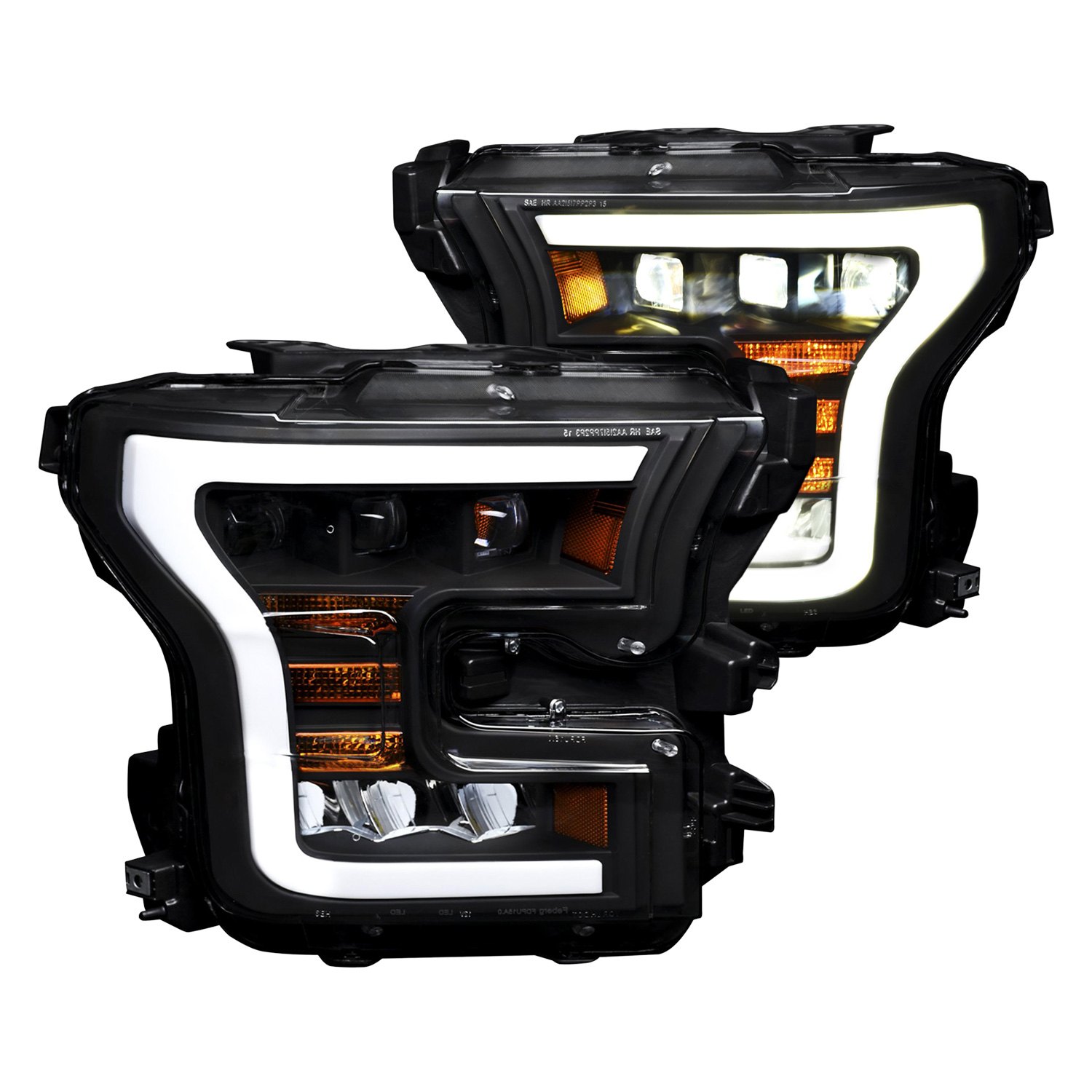 Alpha Owls® 7180390 - Tri-Pro Black DRL Bar Projector LED