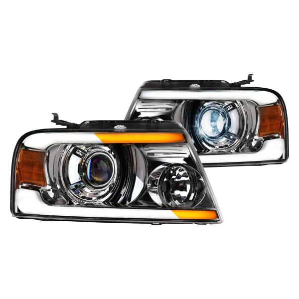 Alpha Owls® - SQX Series Chrome Sequential DRL Bar Projector LED Headlights