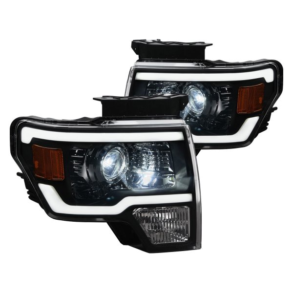 Alpha Owls® - LMX Series Black DRL Bar Projector LED Headlights
