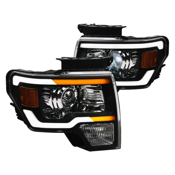 Alpha Owls® - SQX Series Black Sequential DRL Bar Projector LED Headlights