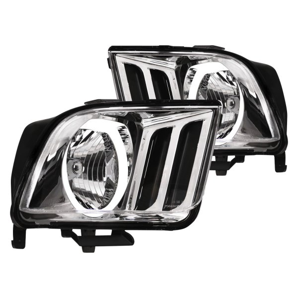 Alpha Owls® - LM Series Black/Chrome LED Halo Headlights