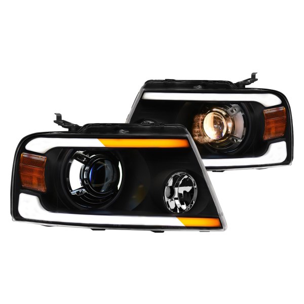 Alpha Owls® - SQP Series Black Sequential LED DRL Bar Projector Headlights