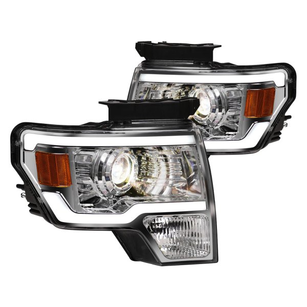 Alpha Owls® - LMP Series Chrome LED DRL Bar Projector Headlights