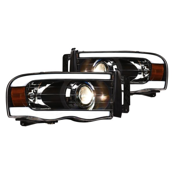 Alpha Owls® - LMP Series Black LED DRL Bar Projector Headlights