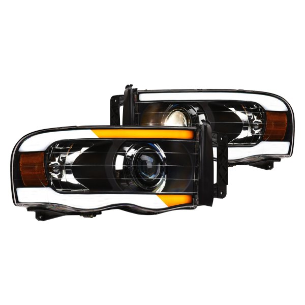 Alpha Owls® - SQP Series Black Sequential LED DRL Bar Projector Headlights