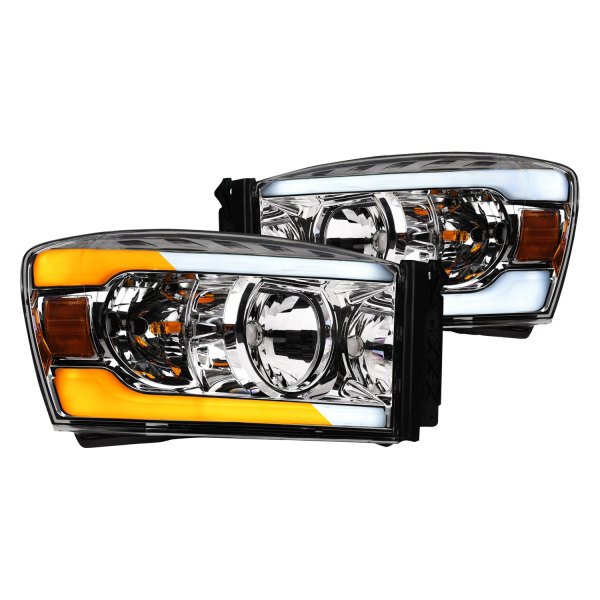 Alpha Owls® - SQ Series Chrome Sequential LED DRL Bar Headlights