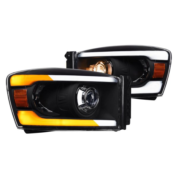 Alpha Owls® - SQP Series Black Sequential LED DRL Bar Projector Headlights