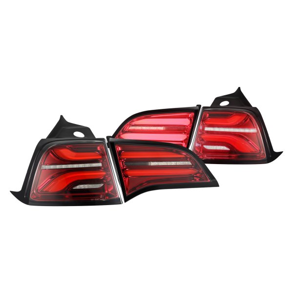AlphaRex® - PRO-Series Black/Red Sequential Fiber Optic LED Tail Lights