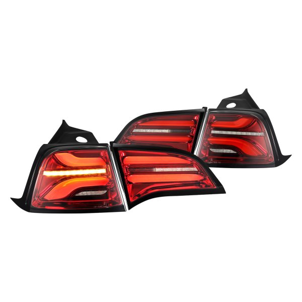AlphaRex® - PRO-Series Black Red/Smoke Sequential Fiber Optic LED Tail Lights