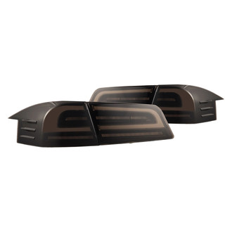 AlphaRex® - LUXX-Series Driver and Passenger Side Black/Smoke Sequential Fiber Optic LED Tail Lights