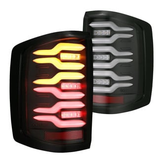 AlphaRex® - LUXX-Series Driver and Passenger Side Black/Smoke Sequential Fiber Optic LED Tail Lights