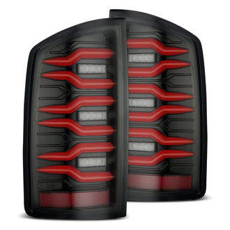 AlphaRex® 641030 - LUXX-Series Driver and Passenger Side Black/Smoke Sequential Fiber Optic LED Tail Lights
