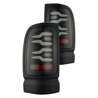 AlphaRex® - LUXX-Series Driver and Passenger Side Black/Smoke Sequential Fiber Optic LED Tail Lights