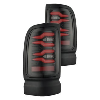 AlphaRex® - LUXX-Series Driver and Passenger Side Black/Smoke Sequential Fiber Optic LED Tail Lights