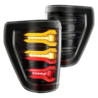 AlphaRex® - LUXX-Series Driver and Passenger Side Alpha-Black/Smoke Sequential Fiber Optic LED Tail Lights