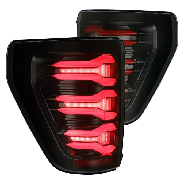 AlphaRex® - LUXX-Series Black Red/Smoke Sequential Fiber Optic LED Tail Lights