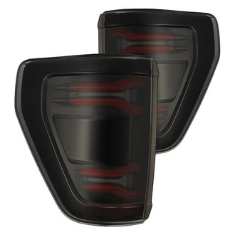 AlphaRex® - LUXX-Series Driver and Passenger Side Black/Smoke Sequential Fiber Optic LED Tail Lights