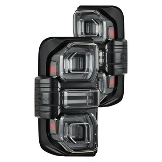 AlphaRex® - NOVA-Series Prismatic Driver and Passenger Side Black Sequential Fiber Optic LED Tail Lights