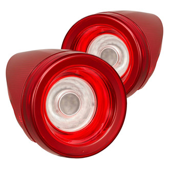 AlphaRex® - NOVA-Series Prismatic Driver and Passenger Side Black/Red Sequential Fiber Optic LED Tail Lights