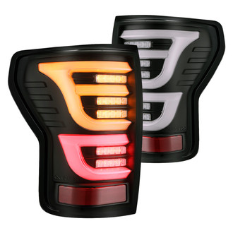 AlphaRex® - LUXX-Series Driver and Passenger Side Black/Smoke Sequential Fiber Optic LED Tail Lights